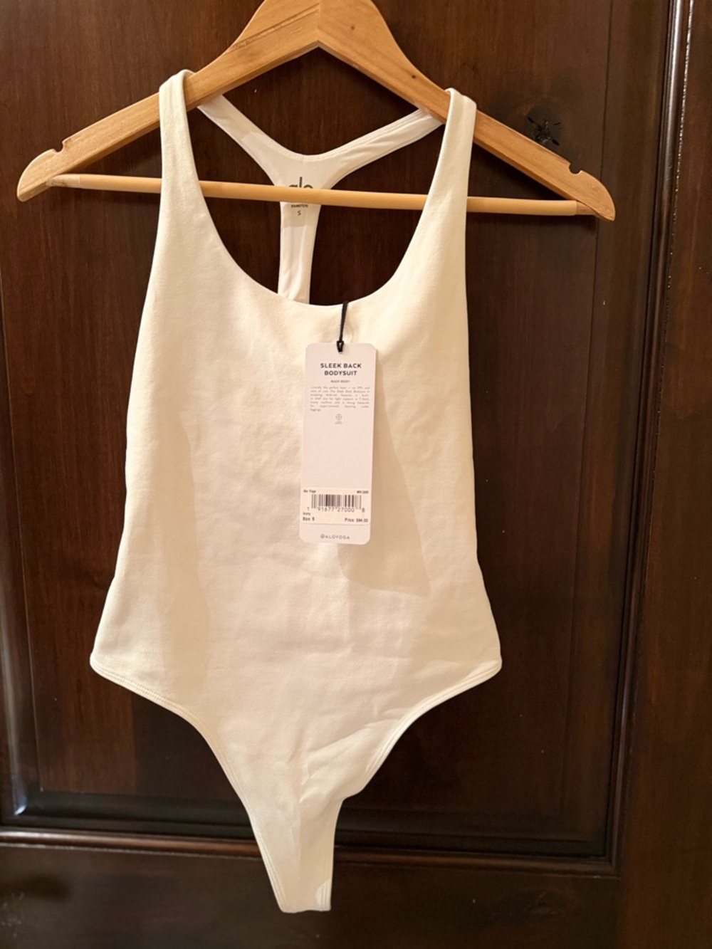 ALO Yoga White women’s Sleek Back One-Piece Bodysuit
